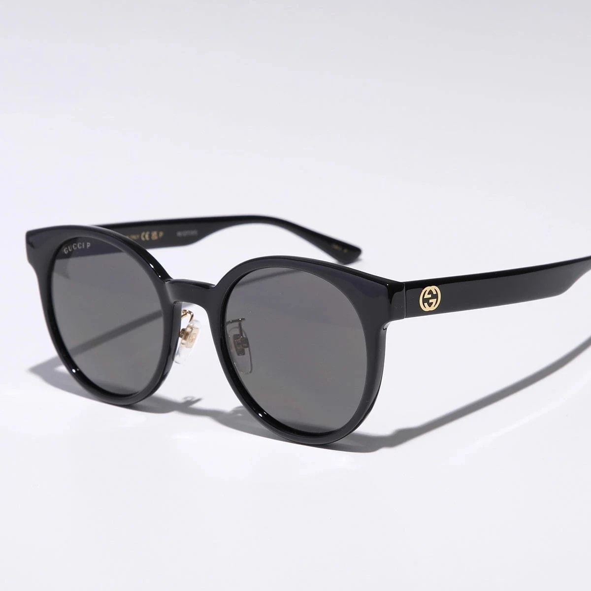 GUCCI グッチ サングラス GG1339SK レディース 偏光レンズ ウェリントン型 クリングスタイプ アジアンフィット GGロゴ 002/BLACK-BLACK-GREY