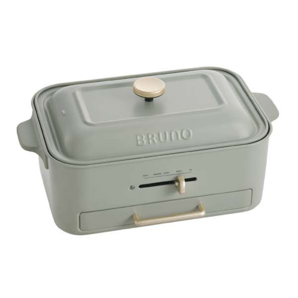 ブルーノ BRUNO コンパクトグリルホットプレート 角型 ヒーター式 減煙グリルプレート付属 グリーン BOE109-GR