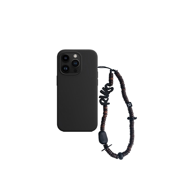 nature beads phone strap dark brown