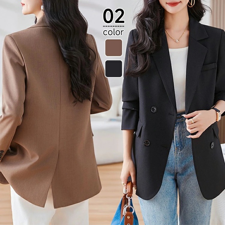 ジャケット レディース 春 秋 冬 テーラードジャケット スーツジャケット ショートジャケット 裹地付き バックスリットアウター ジャケット 大きいサイズ カジュアル 通勤 オフィス 入学式 入園式