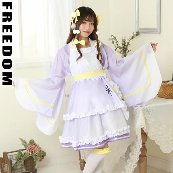 メイド メイド服 着物メイド 和風メイド メイドカフェ 喫茶 ゴスロリ ロリータ ガーター エプロン セクシー 制服 コスプレ コスチューム 衣装 パーティー イベント ハロウィン インスタ 撮影 ア