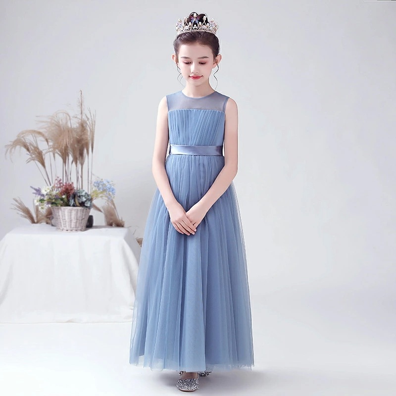 発表会 ドレス 子供 ブルー 子供 フォーマル ワンピース チュールワンピース 子供 ドレス 子供ドレス ロングドレス 結婚式 発表会 ワンピース シンプル 女の子 ロング 150cm 160cm 入