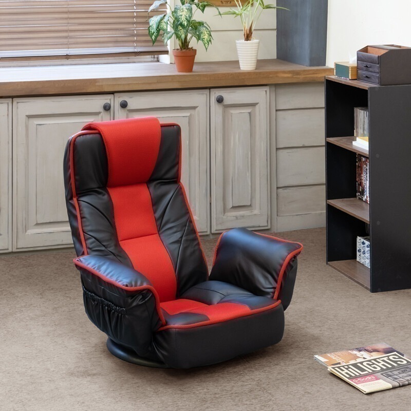 座椅子 リクライニングチェア ゲーミング 回転 肘掛 おしゃれ ハイバック レザー メッシュ