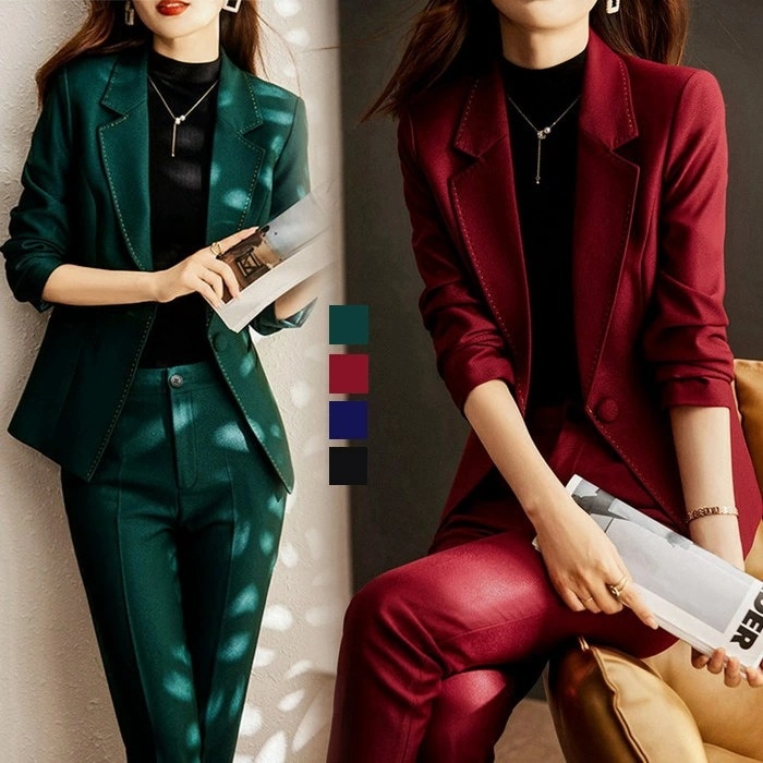 パンツスーツ セットアップ 長袖通勤スーツ レディーススーツ 2点セット セットアップ 上下セット ワイドパンツスーツ スーツ 洗える セレモニースーツ ビジネススーツ オールシーズンスーツ 仕事 事