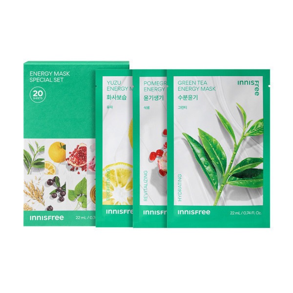 【Innisfree】 エナジー マスク スペシャル セット 20枚 (贈呈品なくなり次第予告なしで贈呈終了)