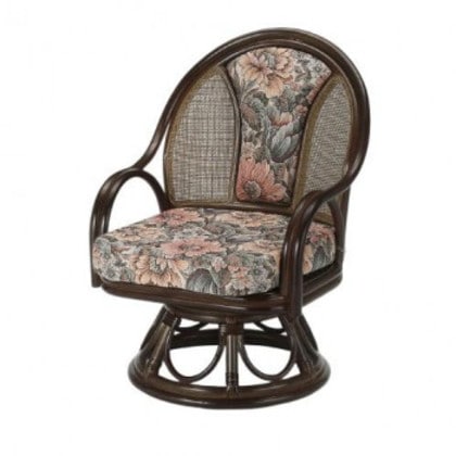 今枝商店 Romantic Rattan 籐ラウンドチェア 回転座椅子 ハイタイプ S523B