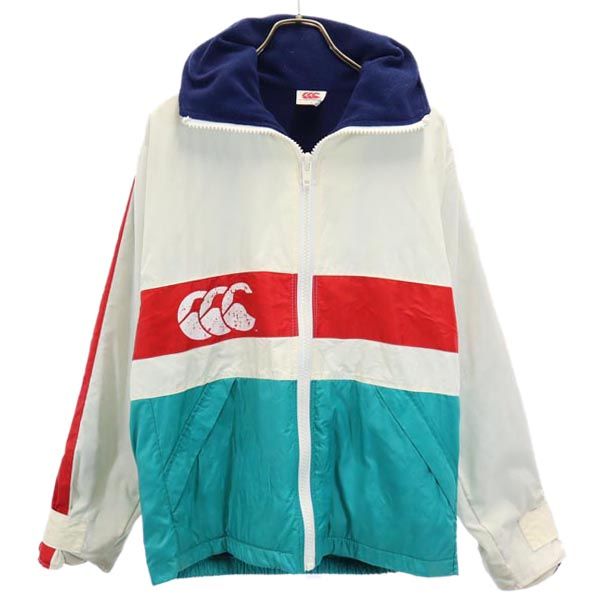 裏フリース ナイロンジャケット L ホワイト系 ロゴ メンズ