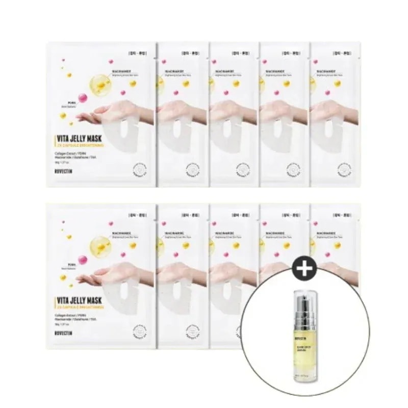 (+ビタ スポット セラム 5ml贈呈)ビタ ジェリー マスク ダブル ブライトニング 10枚 collagen extract PDRN niachinamide glutathion TXA