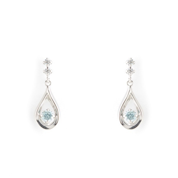 リボン済＆紙袋 4c ピアス 正規品 レディース しずくモチーフピアス 4度 ジュエリー アクセサリー プレゼント ギフト K10ホワイトゴールド 祝い 喜ばれるギフト