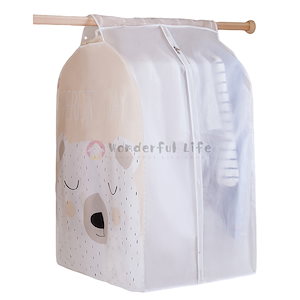 衣類防塵袋 収納袋 家庭用半透明 背広の上着 防塵カバー 服をかける袋 カートゥーンプリント