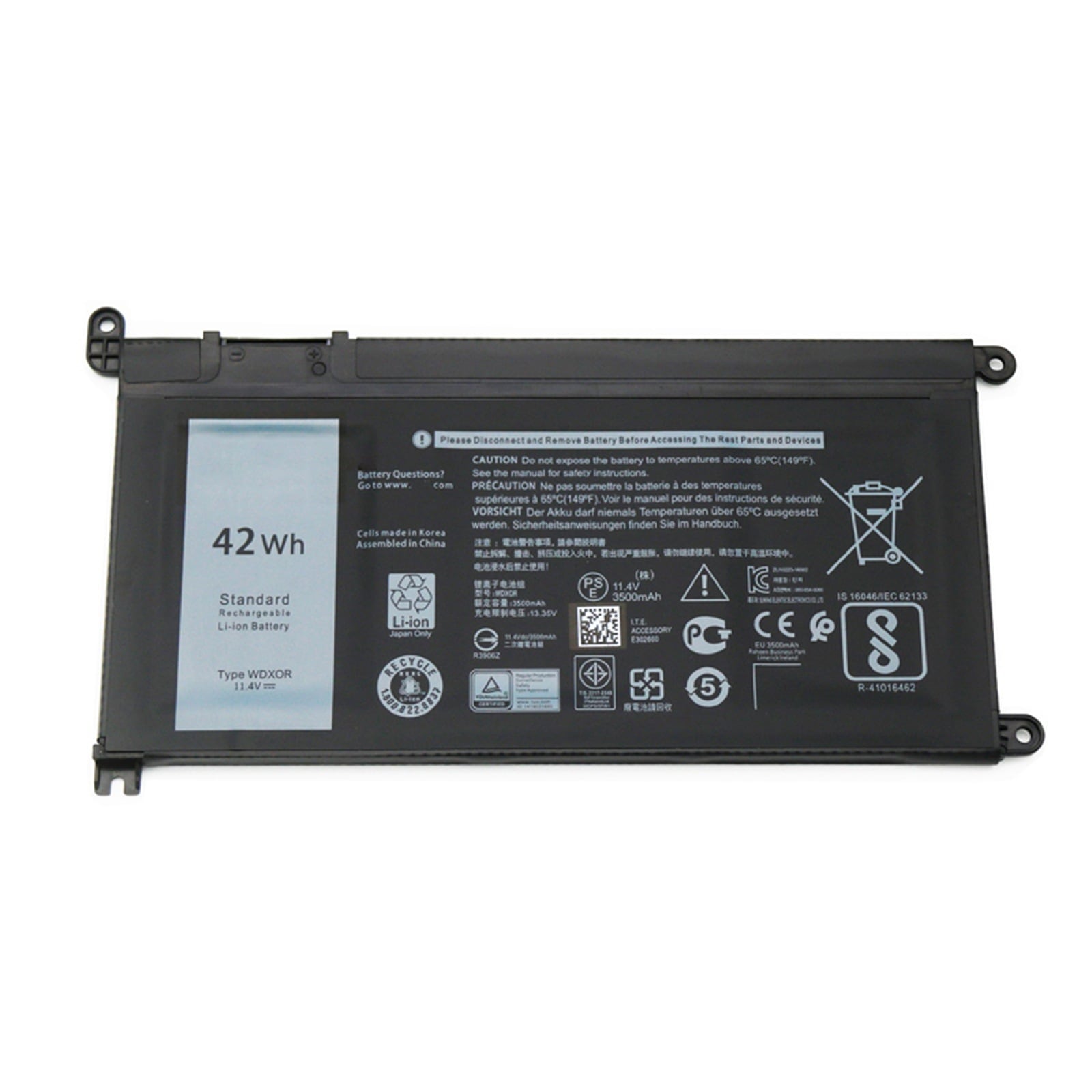 WDXOR 電池・DELLノートパソコン互換 42Wh 15-5565 7000 5567 7460 7560 WDXOR 交換用のバッテリー dc909-A763