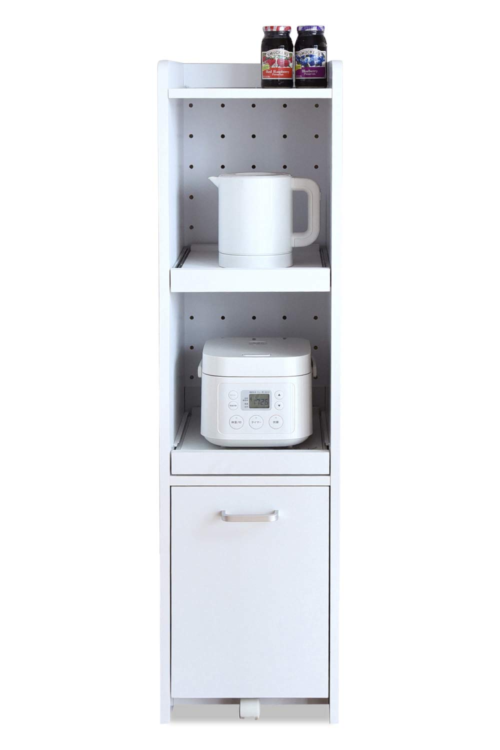 JKプラン トースターラック 幅 約 30 高さ 約 120 コンパクト キッチン 隙間 収納 キャスター付き コンセント 付き TSFKC0531WH ホワイト