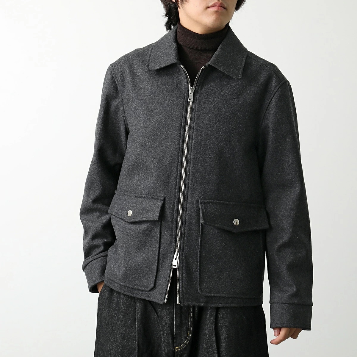 MACKINTOSH マッキントッシュ ジャケット SHAFTSBURY BOMBER MO8894-MOP6184 メンズ ウール ロゴ ダブルジップ チャコールグレー