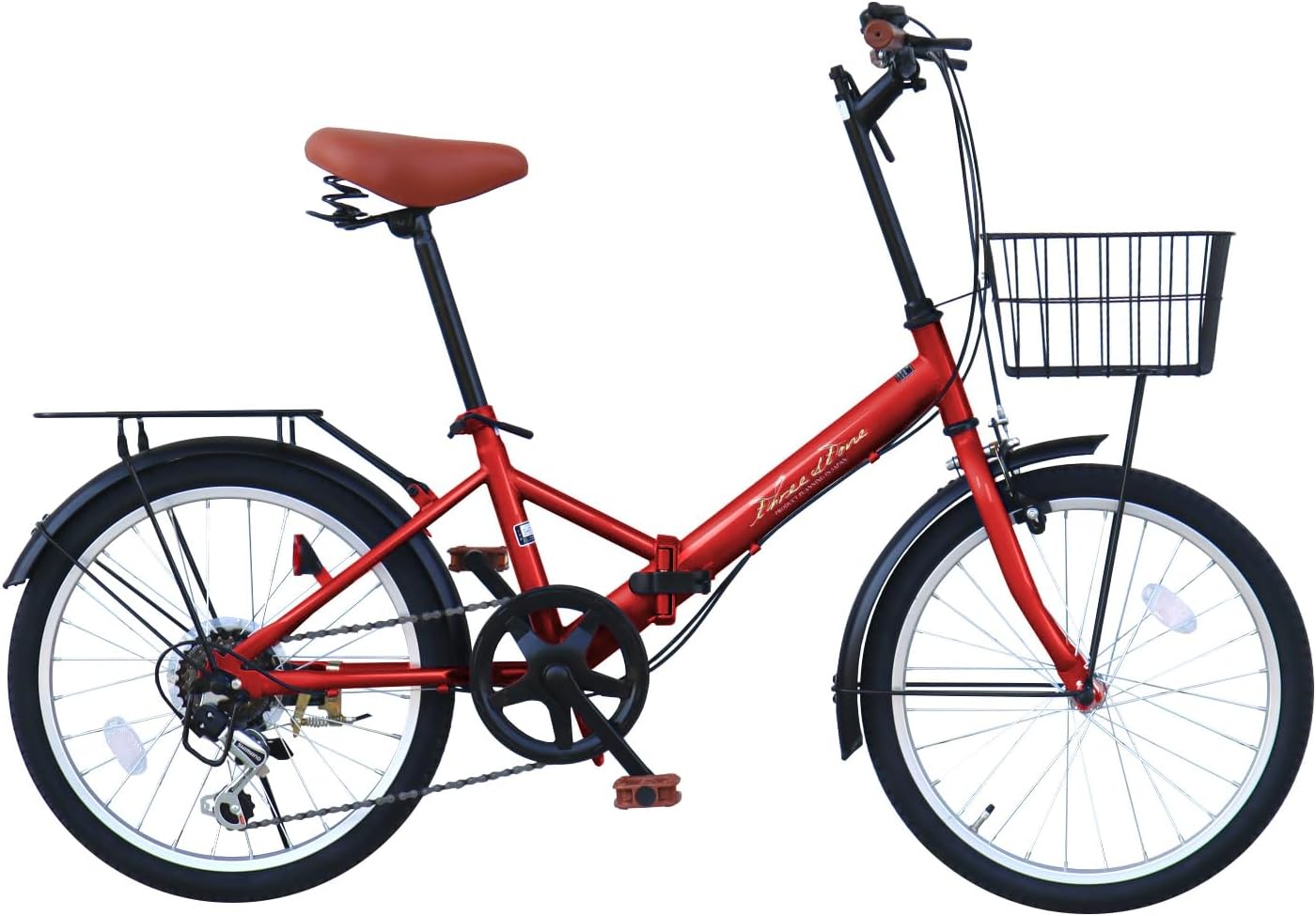 折りたたみ自転車 自転車 20インチ AJ-08C 荷台付き シマノ6段ギア カゴ ライト ワイヤーロック錠 プレゼント 通勤 通学 街乗り 9,830円