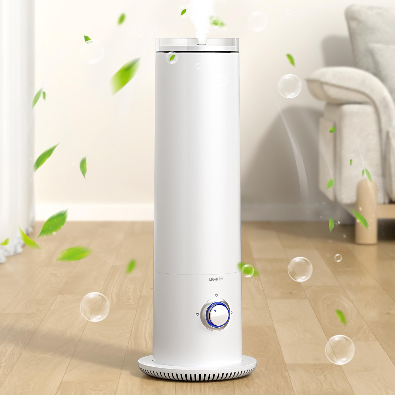 【2025新登場 & タワー加湿器】 加湿器 大容量 超音波 5.6L 上部給水 無段階ミスト量 アロマ対応 360吹き出し口 パワフル加湿 静音 軽量 省エネ タワー型 寝室 リビング 家庭 会社