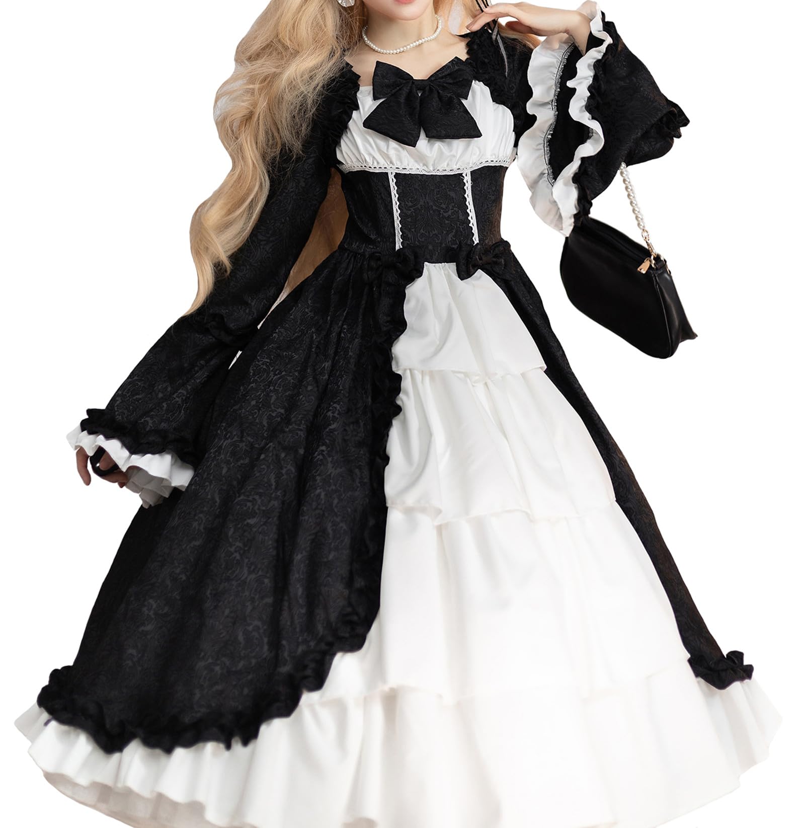 [Sivrusn] ロリータ ワンピース ゴスロリ レディース コスプレ ゴシック レース フリル 衣装 お嬢様 甘ロリ 中世 お姫様 貴族 洋装 豪華 レトロ ドレス プリンセス lolita co