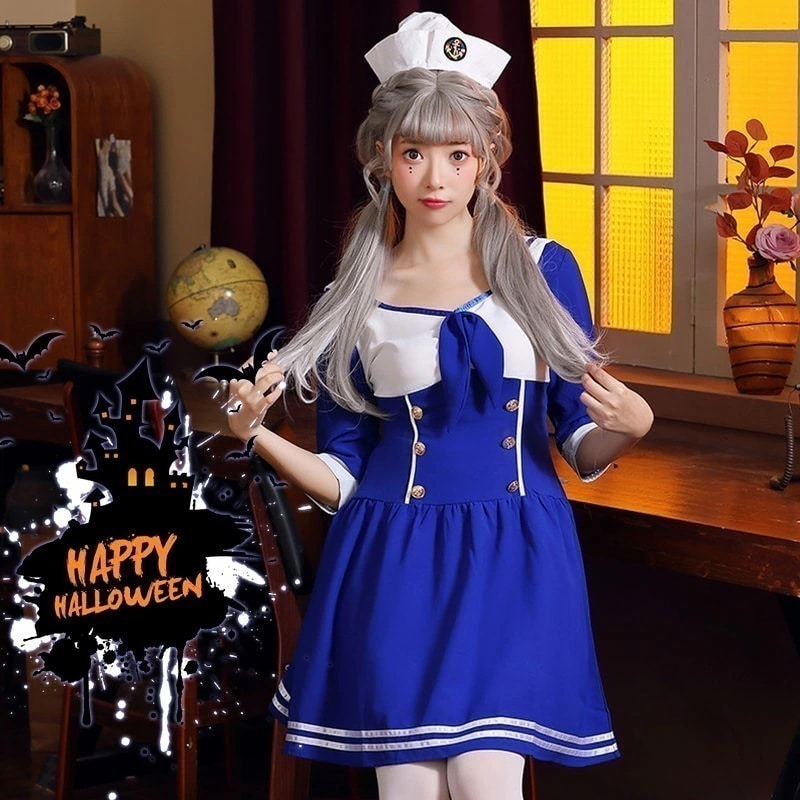 短纳期ハロウィン コスプレ 衣装 セーラー服 海軍コスチューム 女性用 大人用 レディース ハロウィーン 婦警 舞台衣装 衣装 COSPLAY仮装　ドラキュラ ハロウィン ステージ衣装 ハロウィン仮