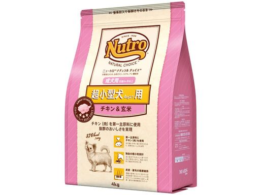 NUTRO ニュートロ ナチュラルチョイス 超小型犬4KG以下用 成犬用 生後8ヶ月以上 チキン&玄米 4KG ドッグフード 5,530円