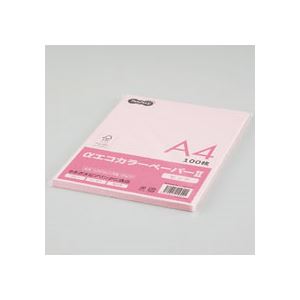 （まとめ） TANOSEE αエコカラーペーパーII A4 ピンク 少枚数パック 1冊（100枚） (×15セット)