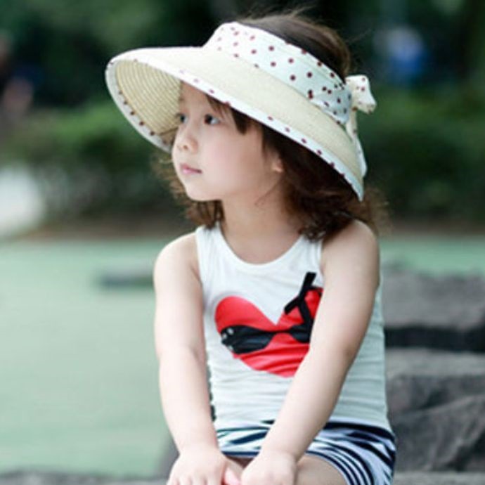 [Qoo10] 子供 帽子 サンバイザー 夏 キッズ帽子 : キッズ