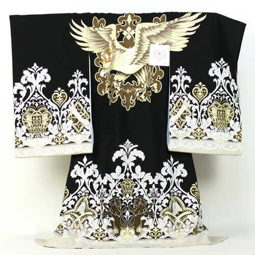 レンタル お宮参り 男の子 着物 レンタル 松田聖子 SEIKO MATSUDA男物お宮参り本格着物黒地に王冠鷲お宮参り産着祝着