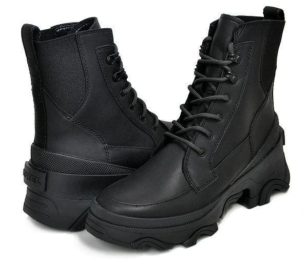 ブレックス ブーツ レースアップ ウォータープルーフ nl4305-011 ブラック 防水構造 ゴアデザイン 編み上げ 厚底