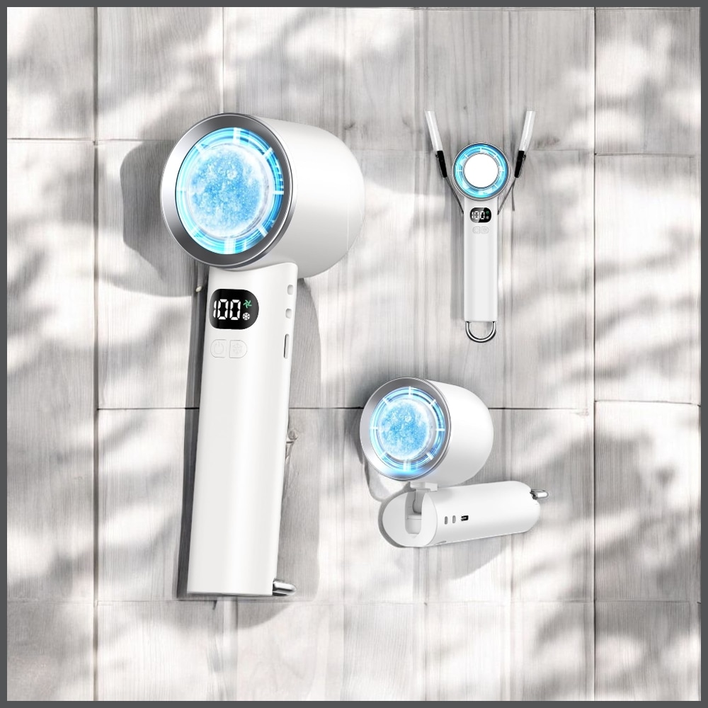 ハンディファン 冷感プレート 【2025新型登場 1秒瞬間冷却】 携帯扇風機 6800mAh大容量 usb充電式 手持ち扇風機 首掛け ミニファン クーラー機能 軽量 強力 100段階調節 折り畳み