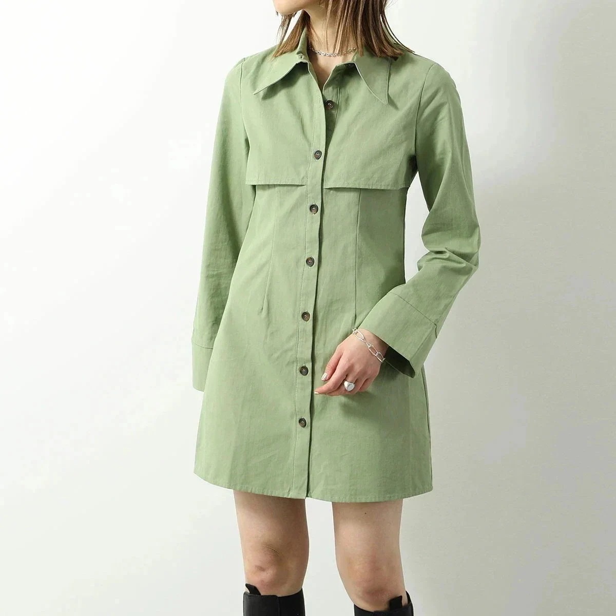 GHOSPELL ゴスペル ワンピース Zola Storm Flap Dress レディース ミニ丈 シャツワンピース チュニック コットン 長袖 Butte