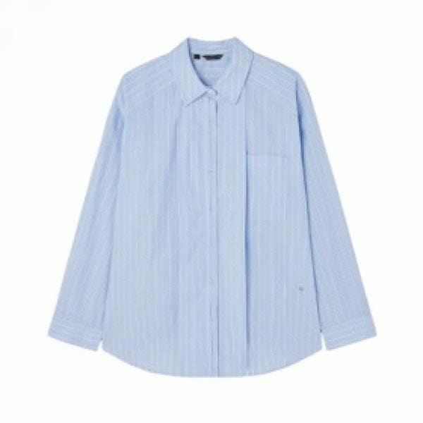 女性ストライプのルーズフィットシャツ YP3W2250
