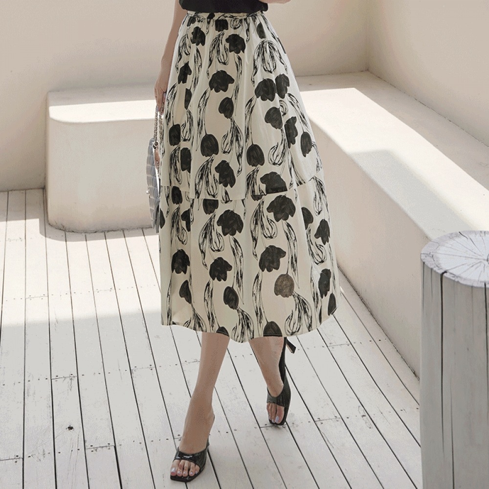 クリックアンファニー フルフラワー フレアスカート モデル名