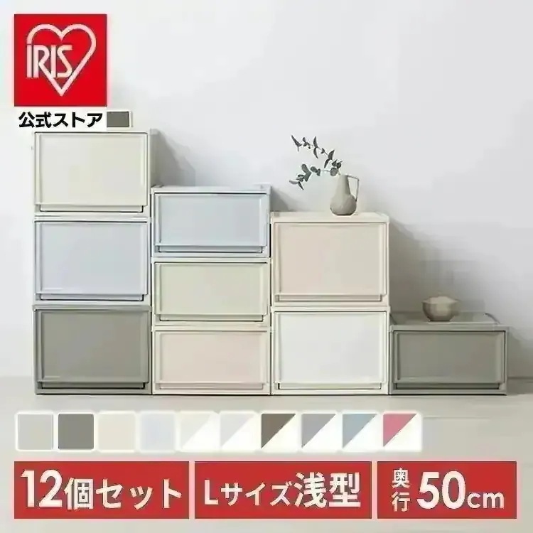 【12個セット】収納ボックス 収納ケース 12個セット 引き出し プラスチック クリア 白 引き出し 衣装ケース おしゃれ BC-L 衣装ケース ケース コンパクト