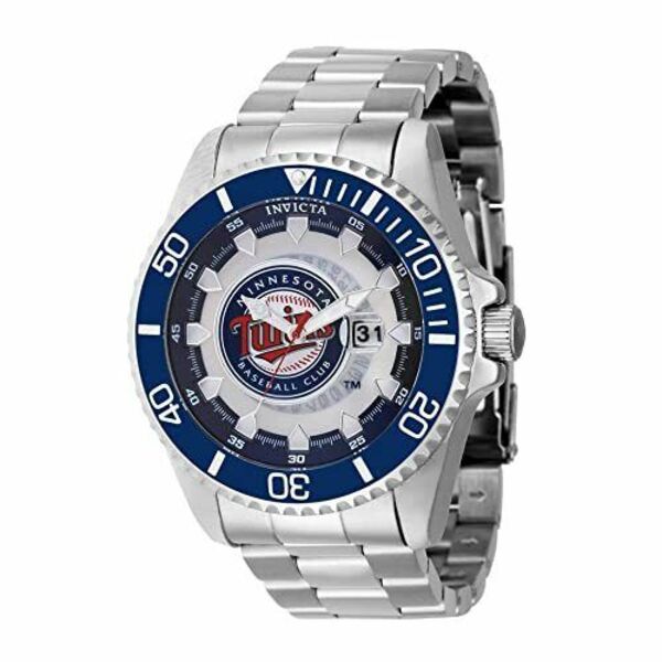インヴィクタMens 43470 MLB Minnesota Twins Quartz Stainless Steel Watch