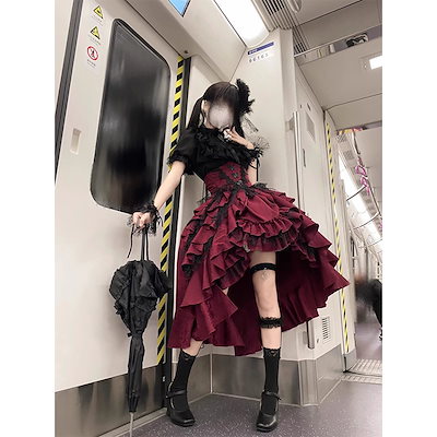 【藍月】ゴスロリスタイル 黒赤　Ｓサイズ 6059981113.g_400-w-st_g.jpg