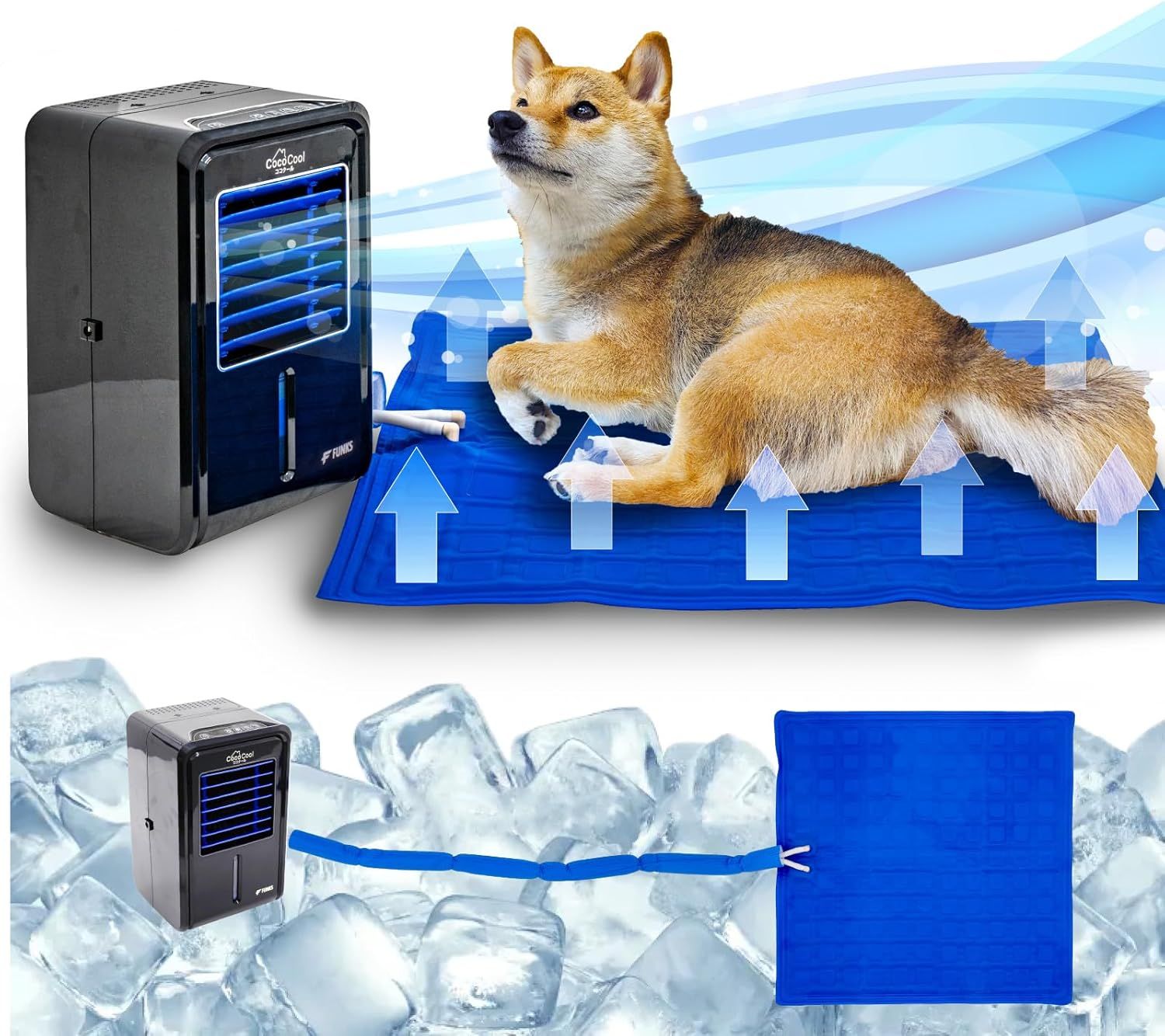 ココクール ペット 冷却マット 電気 電気式 水冷 水冷式 犬猫用 アウトドア キャンプ クールマット 冷感 マットレス 54cm×55cm