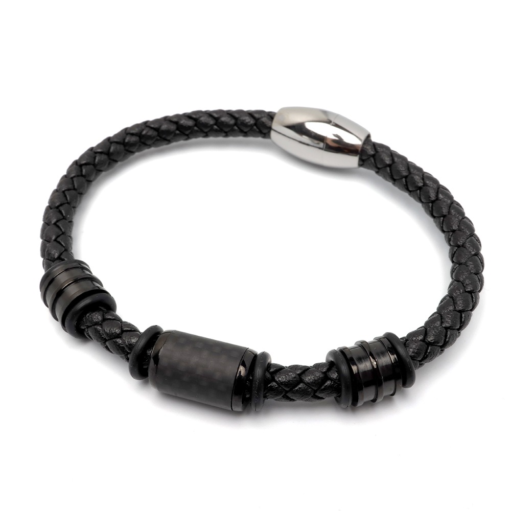 レザーバングル カーボン [b826]