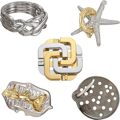 Qoo10] 知恵の輪 知恵玩具 リングパズル 暇つぶ