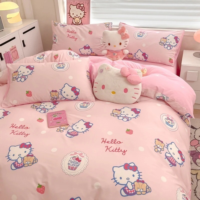 【迅速な出荷】大学生寮ベッド上で綿4つセット純綿は漫画kt美楽蒂シングルカバー3つセット女性をカバーします