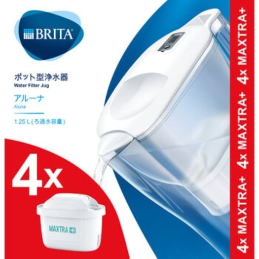 [倉庫管理]　ブリタ ポット型浄水器 アルーナ カートリッジ4個付き