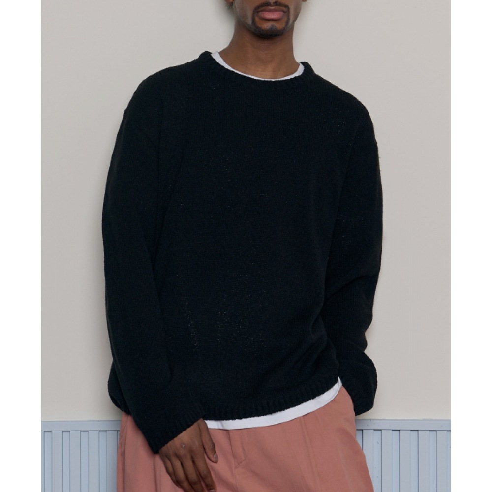 TAKEASY カサリクルーネックニット（ブラック）