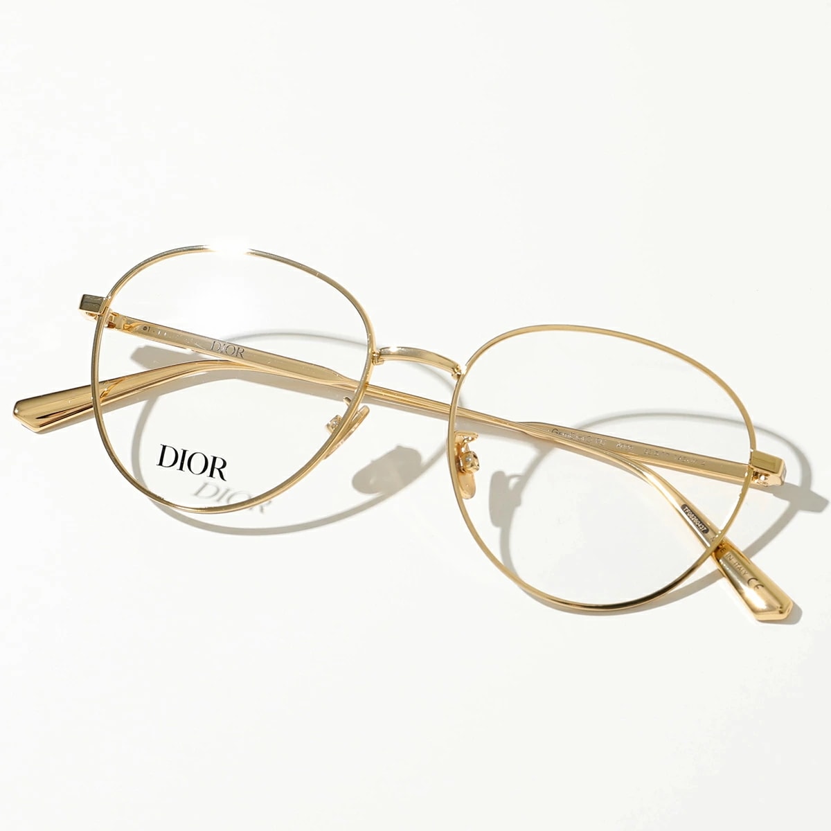 Dior ディオール メガネ GemDiorO RU A000 CD50018U 030 レディース ボストン型 めがね 眼鏡 ロゴ アイウェア 伊達メガネ ゴールド