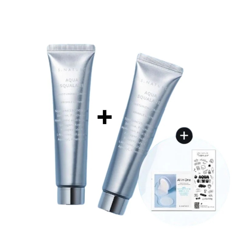 [NEW] (1+1)アクアスクワラン 水分クリーム 60ml+60ml ダブル企画 (+カミングパッド2枚+ステッカー贈呈)