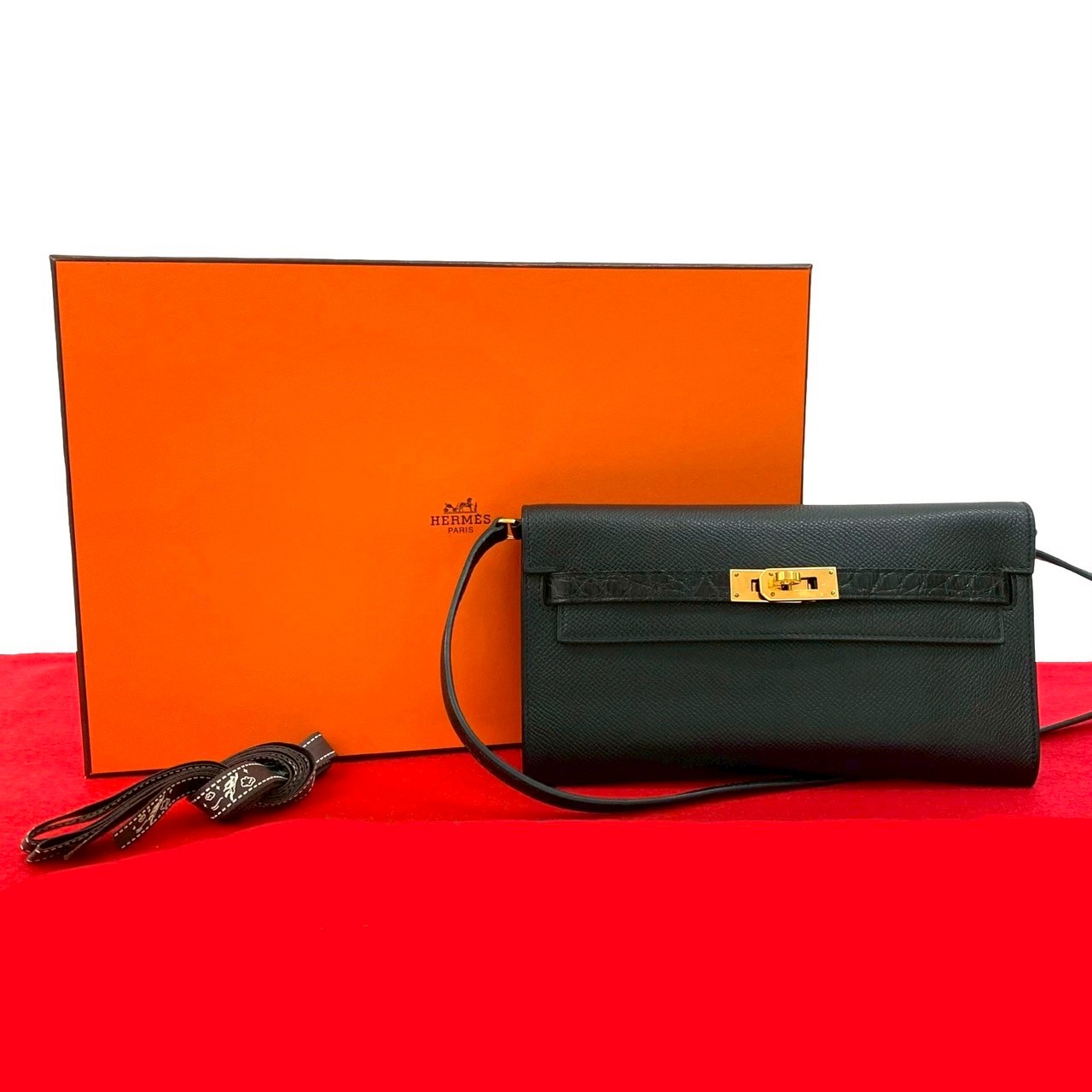 ケリーウォレット ロング トゥーゴー タッチ長財布 ヴォーエプソン アリゲーター ブラック 36565 552,000円