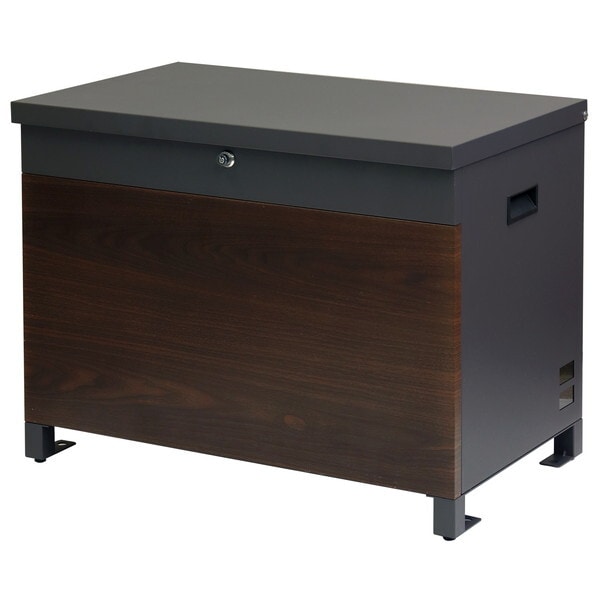 MOJYU PBX-096 ベンチ収納宅配ボックス Paola-パオラ- ダークグレー/ブラウン木目 メーカー直送