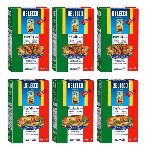 デチェコ三色プシリー500g x 3 +パパレ500g x 3おいしいパスタスパゲッティサラダブランチ食事本格的な