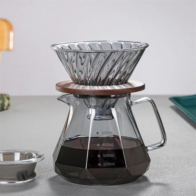 スタイル コーヒーポット ハンドラッシュコーヒー 共有ポット ドリップ フィルターカップ コーヒーハンドフラッシュポット セット
