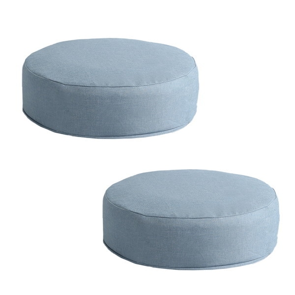 ホームテイスト SH-07-JURDSET しっとり沈むカバーリング低反発クッション 洗濯可能なクッションカバー 丸型 joue-ジュー- 同色2個SET ライトブルー メーカー直送