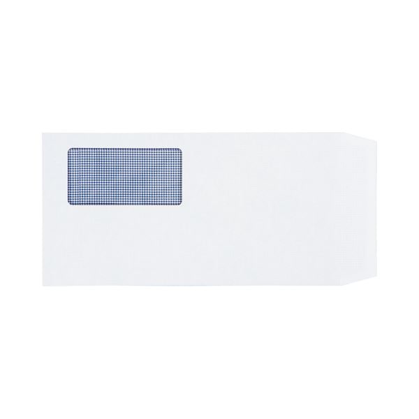 (まとめ) TANOSEE 窓付封筒 裏地紋付 ワンタッチテープ付 長3 80g／m2 ホワイト 1パック（100枚） (10セット)