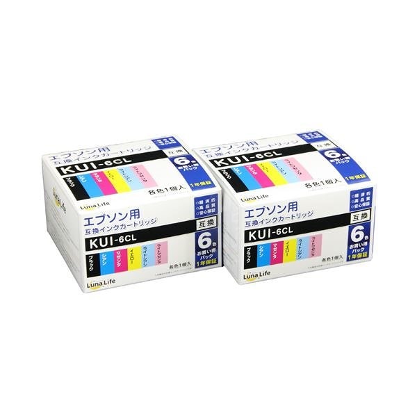 ワールドビジネスサプライ Luna Life エプソン用 KUI-6CL 互換インクカートリッジ 6本セット2個パック 7,891円