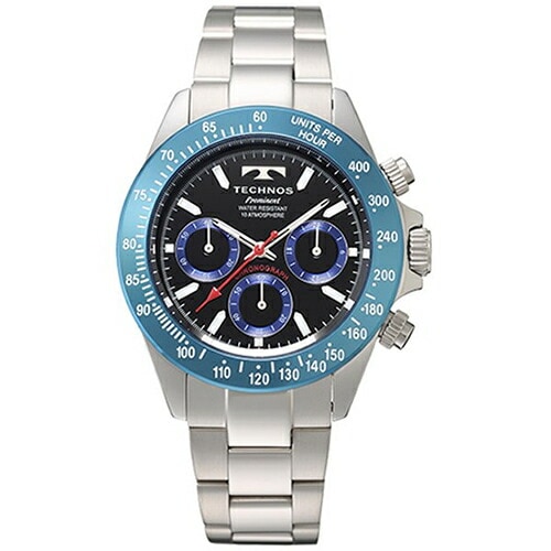 TECHNOS【国内正規品】テクノス メンズ腕時計 オールステンレス ブルー/ブラック TP0403SN【10気圧防水】