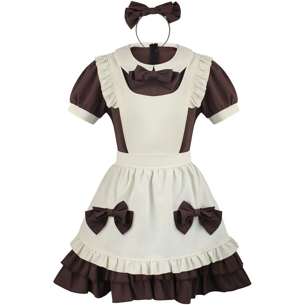 【迅速な出荷】カフェメイド服服lolitaロリータローリワンピースメイド服コスプレ衣装